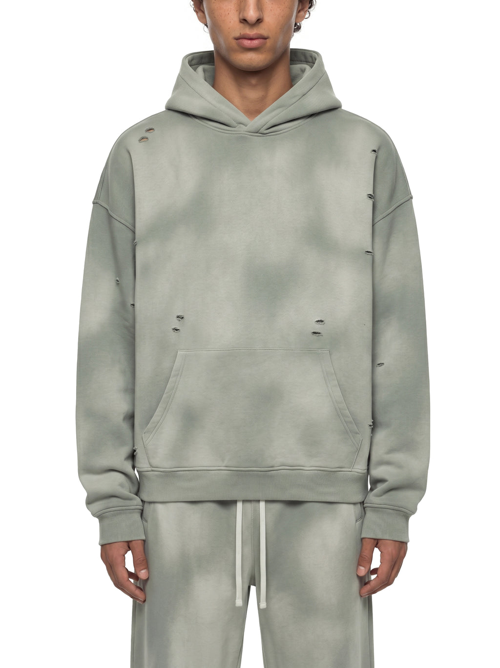 Unisex Sunfade Frayed Fleece Hoodie