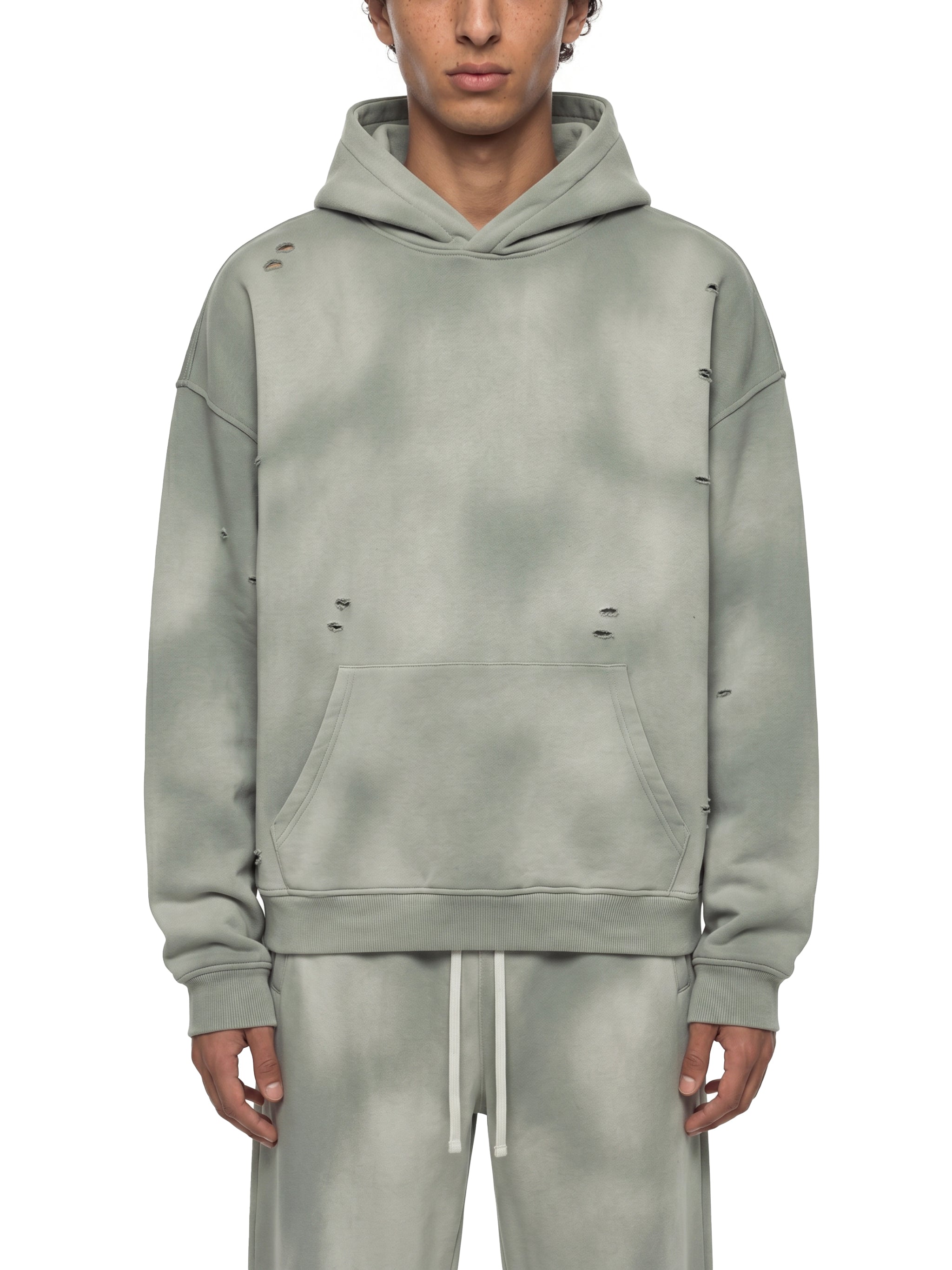 Unisex Sunfade Frayed Fleece Hoodie