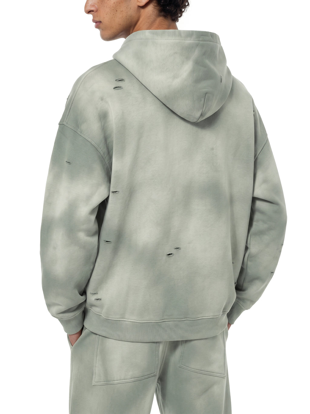 Unisex Sunfade Frayed Fleece Hoodie