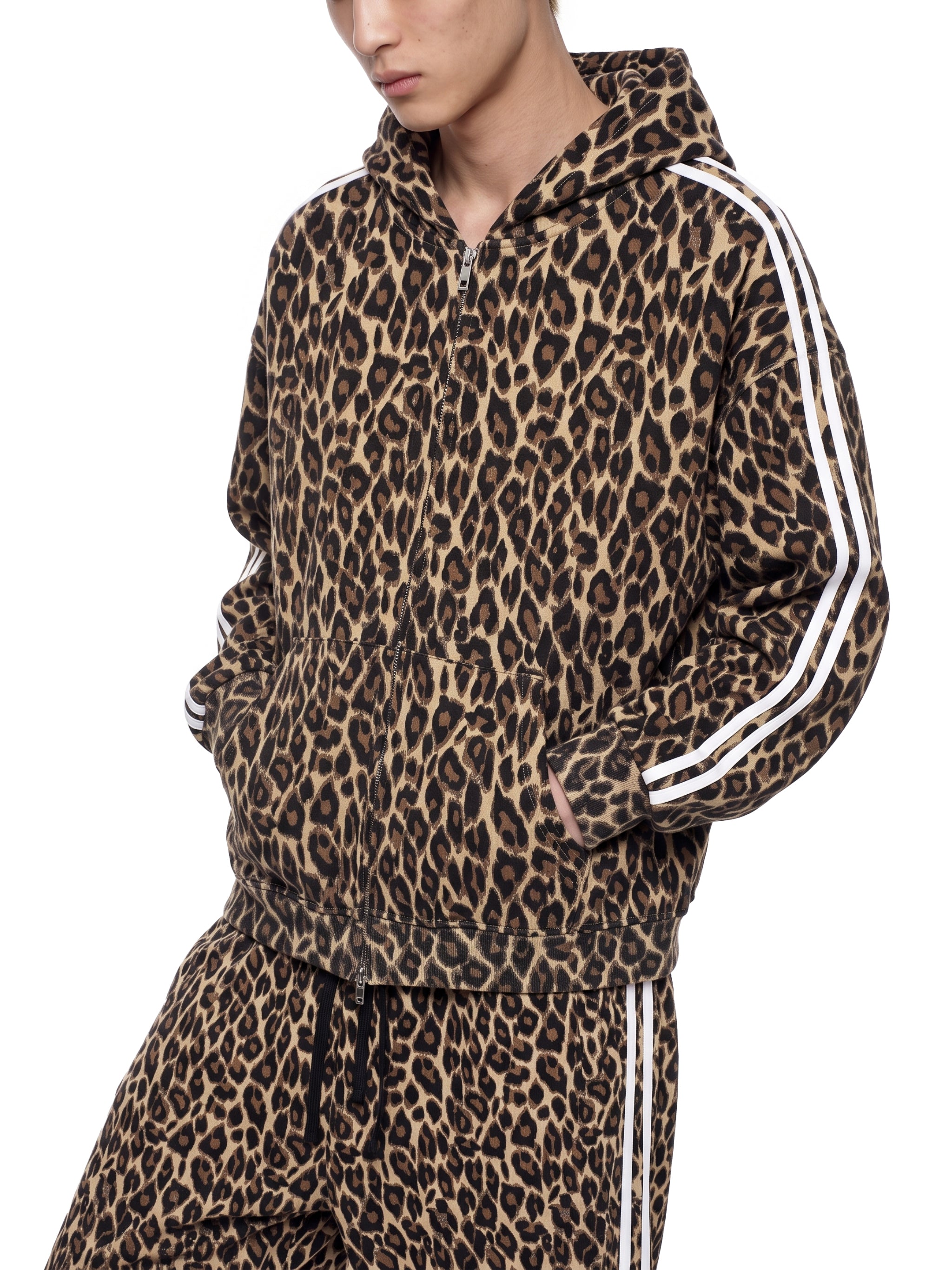 Unisex Leopard Full Zip Hoodie